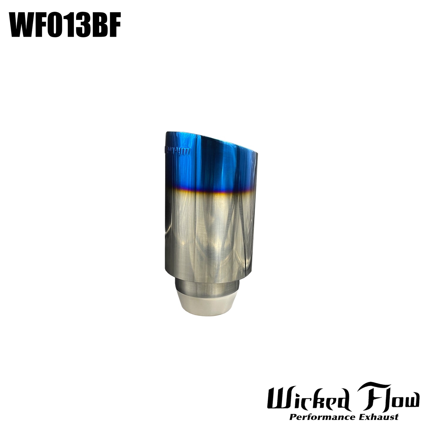 WF013CBF - EXHAUST TIP - 2.25" Inlet 8" Length - BLUE FLAME
