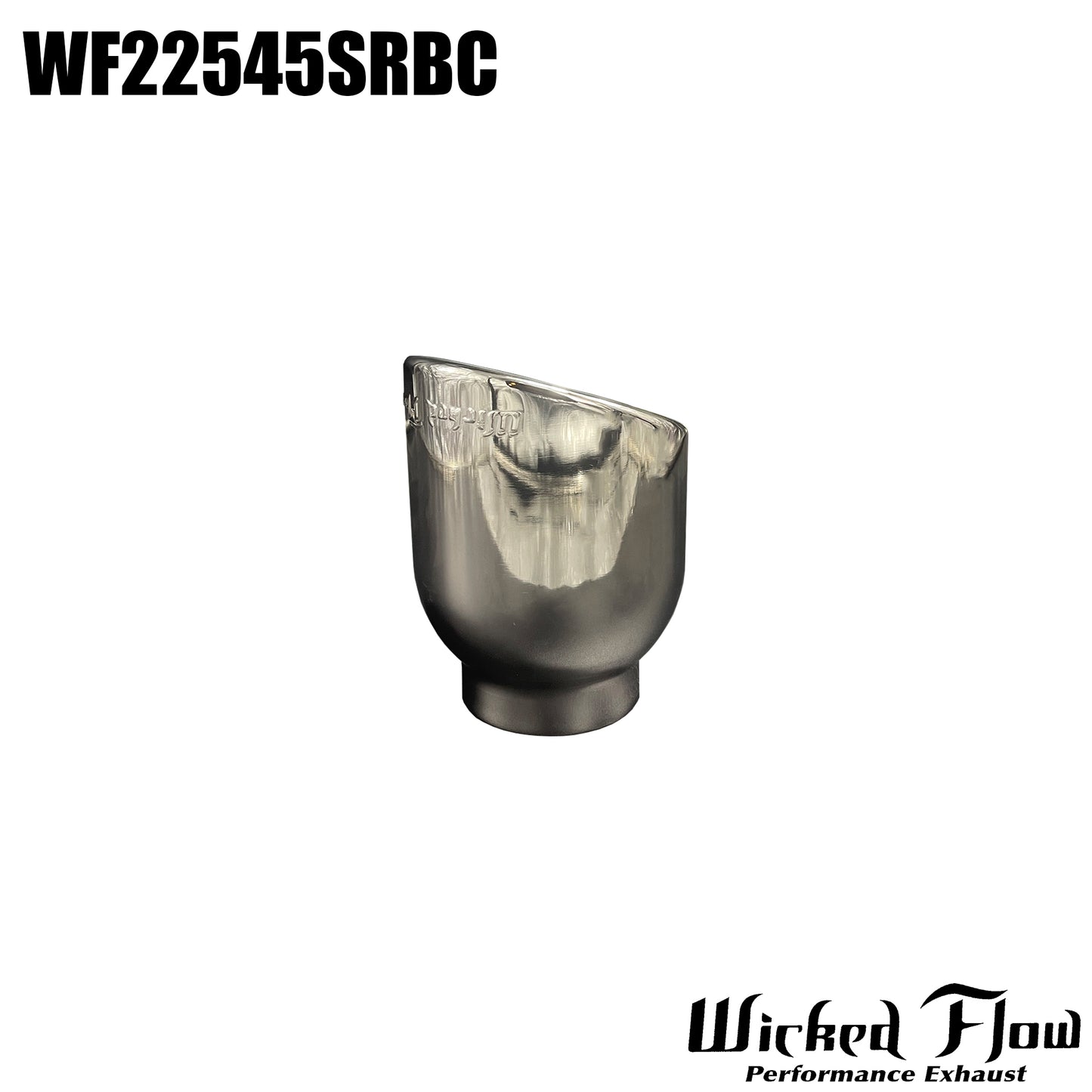 WF22545SRBC - EXHAUST TIP - 2.25" Inlet 4" Outlet - OG BLACK CHROME