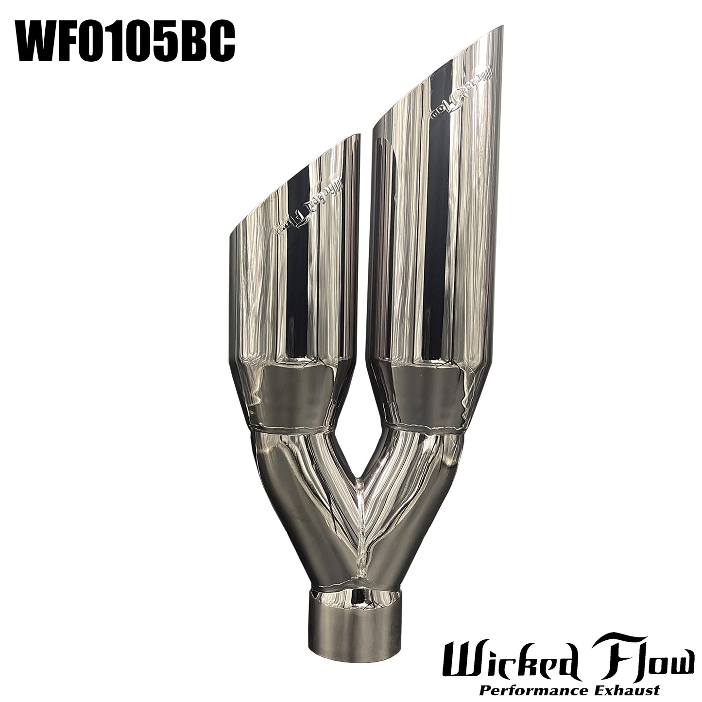WF0105BC - DUAL EXHAUST TIP - 2.5" Inlet 17" Length OG BLACK CHROME "Left & Right"
