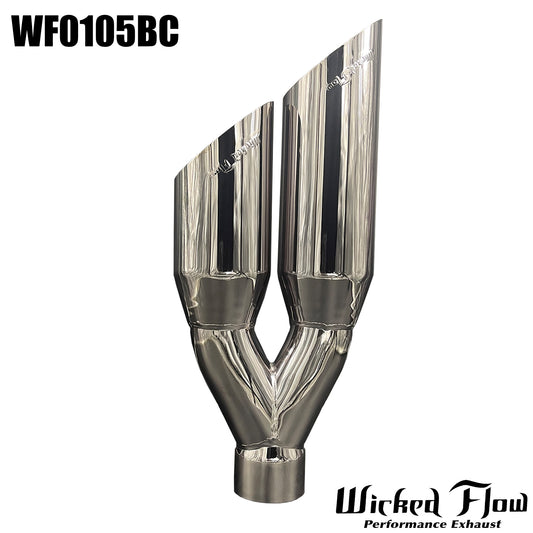 WF0105BC - DUAL EXHAUST TIP - 2.5" Inlet BLACK CHROME "Left & Right"