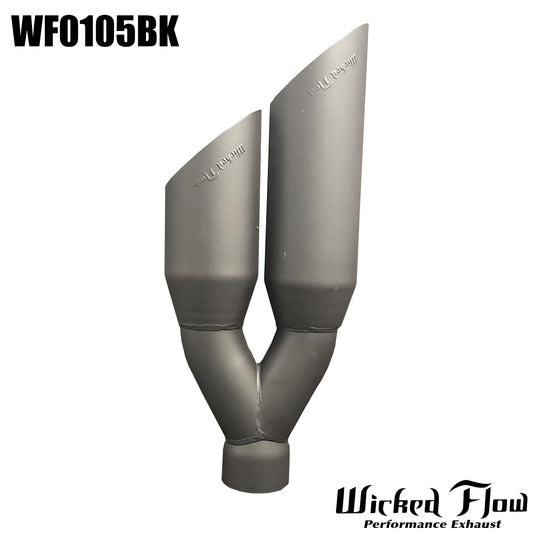 WF0105BK - DUAL EXHAUST TIP - 2.5" Inlet BLACK POWDER COATED "Left & Right"