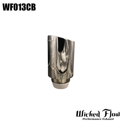 WF013CB - EXHAUST TIP - 2.25" Inlet 8" Length OG BLACK CHROME