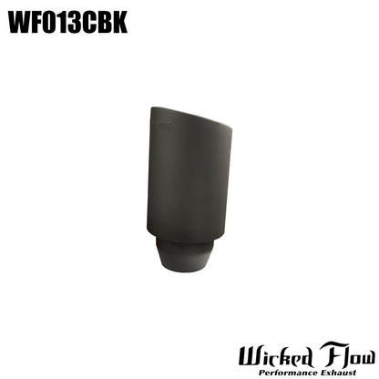 WF013CBK - EXHAUST TIP - 2.25" Inlet 8" Length POWDER COATED