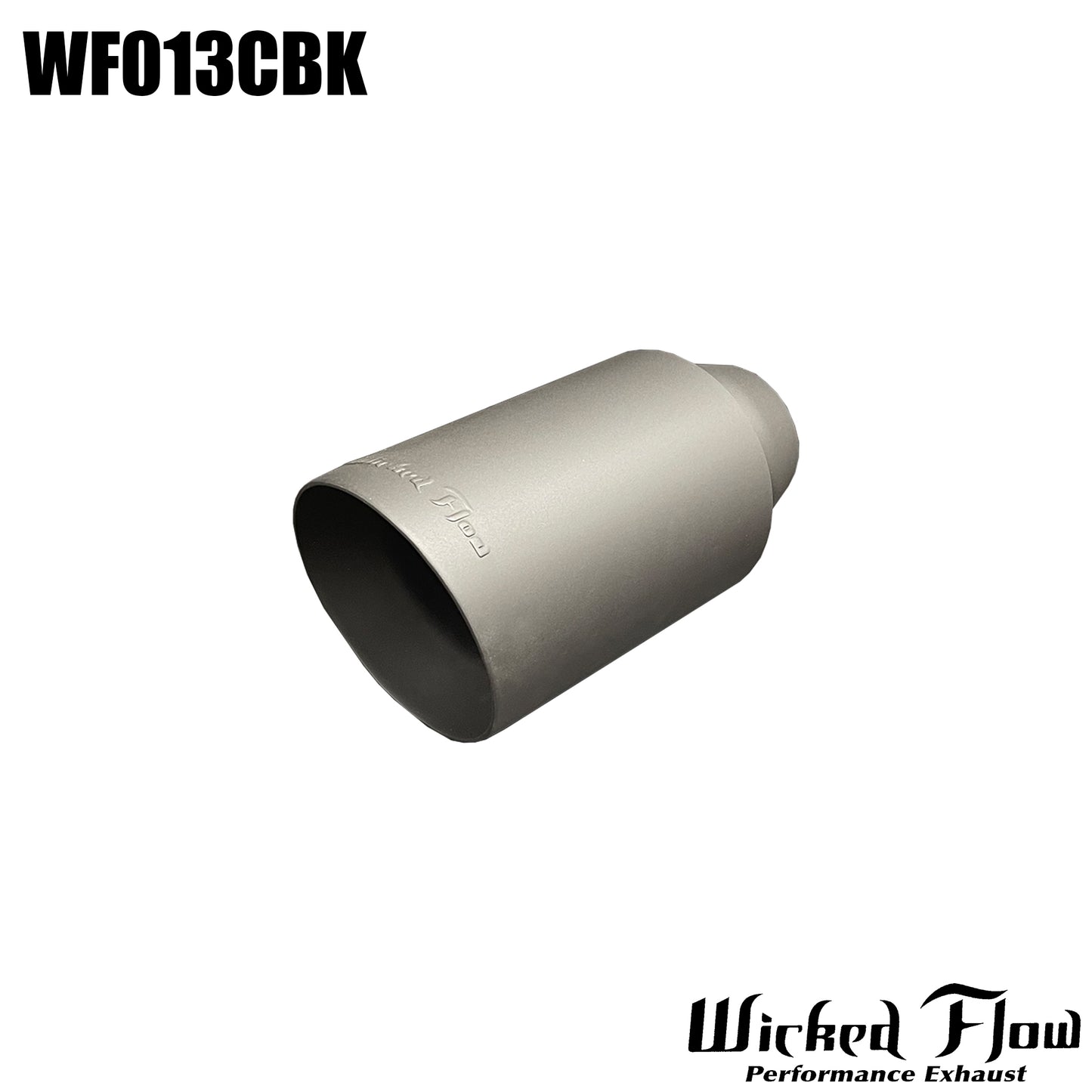 WF013CBK - EXHAUST TIP - 2.25" Inlet 8" Length POWDER COATED