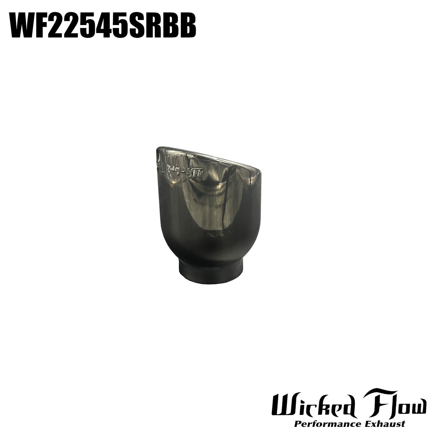 WF22545SRBB - EXHAUST TIP - 2.25" Inlet 4" Outlet - BLACK BLACK CHROME