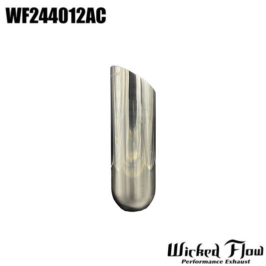 WF244012AC - EXHAUST TIP - 2.25" Inlet 12" Length - ANGLE CUT