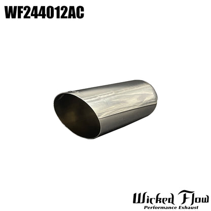 WF244012AC - EXHAUST TIP - 2.25" Inlet 12" Length - ANGLE CUT