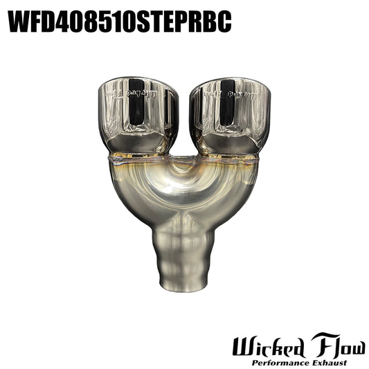 WFD408510STEPRBC- DUAL EXHAUST TIP - Step Inlet - OG BLACK CHROME "Straight"