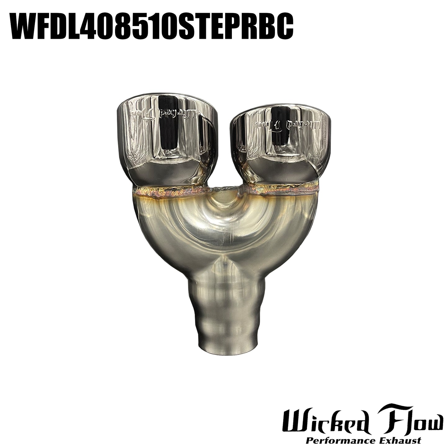 WFDL408510STEPRBC- DUAL EXHAUST TIP - Step Inlet - OG BLACK CHROME "Left"