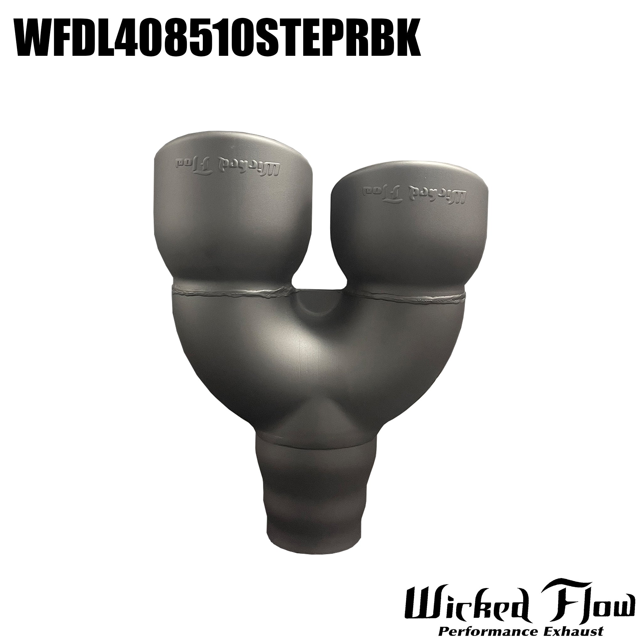 WFDL408510STEPRBK- DUAL EXHAUST TIP - Step Inlet - POWDERCOATED