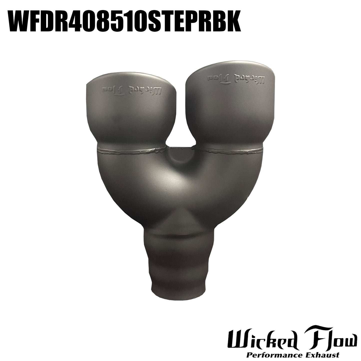 WFDR408510STEPRBK- DUAL EXHAUST TIP - Step Inlet - POWDERCOATED "Right"