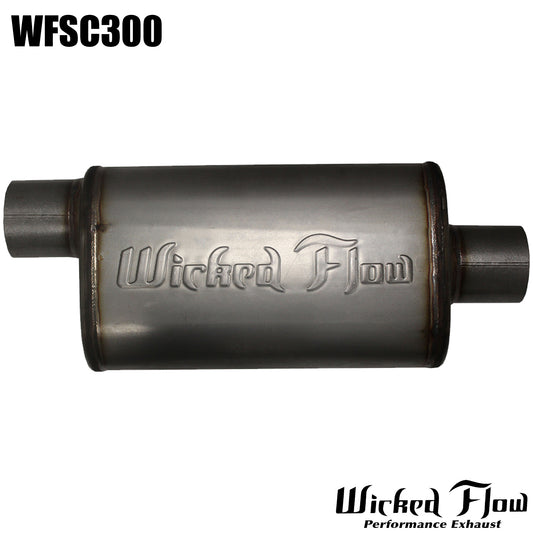 WFSC300 - WickedFlow Max Muffler 3.0" Inlet/Outlet, Offset/Center - REVERSIBLE